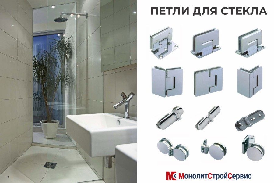 Петли для стекла для душевых кабин